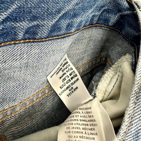 SLVRLAKE Sophie Ripped Mid Rise Straight Leg Jeans in All Or Nothing Size US 28 - Picture 11 of 15